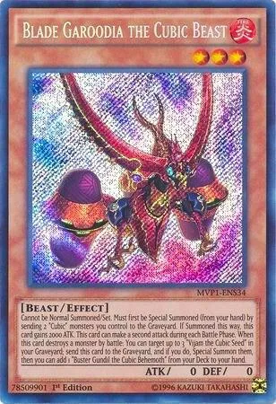 Blade Garoodia the Cubic Beast MVP1-ENS34 Yu-Gi-Oh card from The Dark Side of Dimensions Movie Pack: Secret Edition