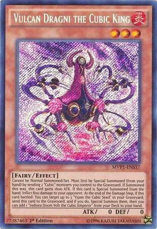 Vulcan Dragni the Cubic King MVP1-ENS37 Yu-Gi-Oh card from The Dark Side of Dimensions Movie Pack: Secret Edition