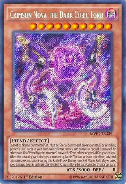 Crimson Nova the Dark Cubic Lord MVP1-ENS39 Yu-Gi-Oh card from The Dark Side of Dimensions Movie Pack: Secret Edition