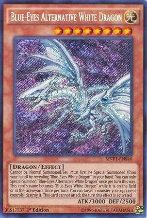 Blue-Eyes Alternative White Dragon MVP1-ENS46 Yu-Gi-Oh card from The Dark Side of Dimensions Movie Pack: Secret Edition