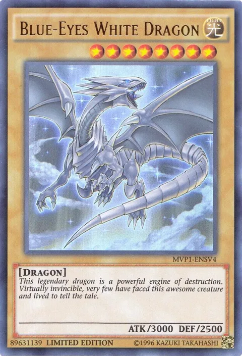 Blue-Eyes White Dragon Ultra Rare MVP1-ENSV4 Yu-Gi-Oh card from The Dark Side of Dimensions Movie Pack: Secret Edition