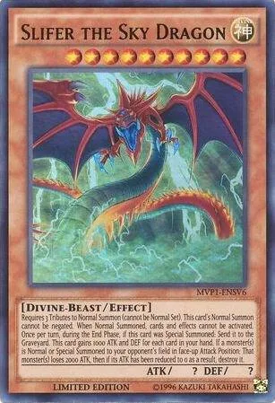 Slifer the Sky Dragon Ultra Rare MVP1-ENSV6 Yu-Gi-Oh card from The Dark Side of Dimensions Movie Pack: Secret Edition