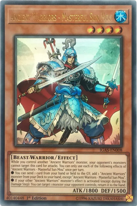 Ancient Warriors - Masterful Sun Mou IGAS-EN008 1st Edition Yu-Gi-Oh card from Ignition Assault