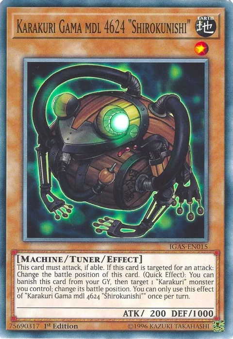Karakuri Gama mdl 4624 "Shirokunishi" IGAS-EN015 1st Edition Yu-Gi-Oh card from Ignition Assault