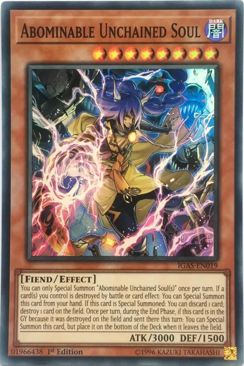 Abominable Unchained Soul IGAS-EN019 1st Edition Yu-Gi-Oh card from Ignition Assault