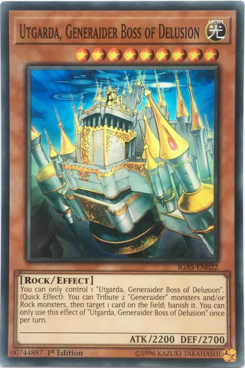 Utgarda, Generaider Boss of Delusion IGAS-EN022 Unlimited Yu-Gi-Oh card from Ignition Assault