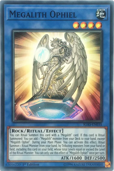 Megalith Ophiel IGAS-EN035 1st Edition Yu-Gi-Oh card from Ignition Assault