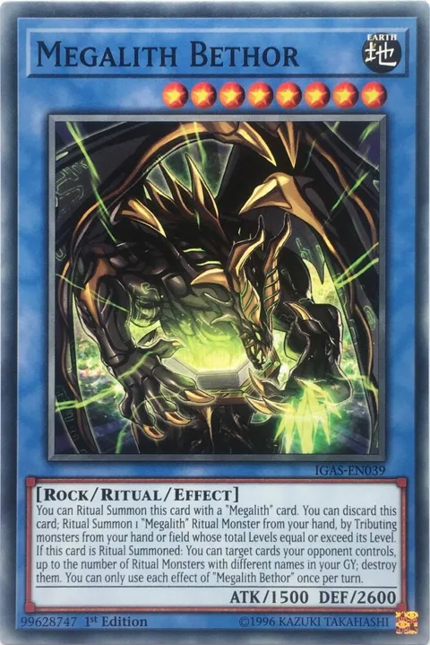 Megalith Bethor IGAS-EN039 1st Edition Yu-Gi-Oh card from Ignition Assault