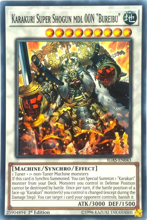 Karakuri Super Shogun mdl 00N "Bureibu" IGAS-EN043 Unlimited Yu-Gi-Oh card from Ignition Assault