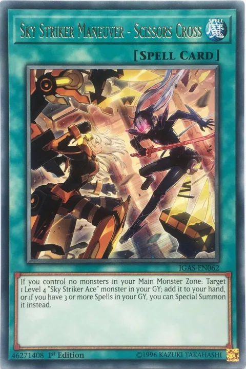 Sky Striker Maneuver - Scissors Cross IGAS-EN062 1st Edition Yu-Gi-Oh card from Ignition Assault