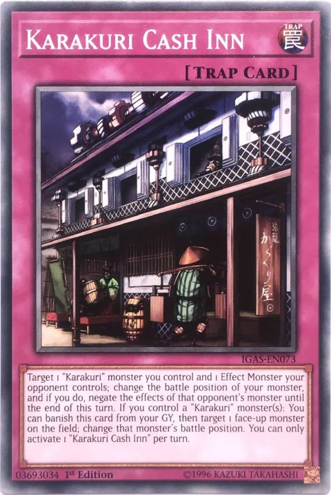 Karakuri Cash Inn IGAS-EN073 1st Edition Yu-Gi-Oh card from Ignition Assault