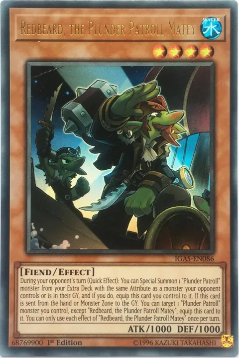 Redbeard, the Plunder Patroll Matey IGAS-EN086 1st Edition Yu-Gi-Oh card from Ignition Assault