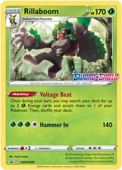 Rillaboom - SWSH006 Prerelease #SWSH006 Holofoil Pokémon card from Sword & Shield Promo Cards