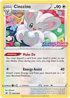 Cinccino - SWSH009 Prerelease #SWSH009 Holofoil Pokémon card from Sword & Shield Promo Cards