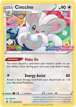 Cinccino - SWSH009 Prerelease [Staff] #SWSH009 Holofoil Pokémon card from Sword & Shield Promo Cards