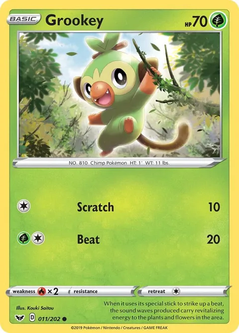 Grookey 011 #011/202 Pokémon card from Sword & Shield Base Set