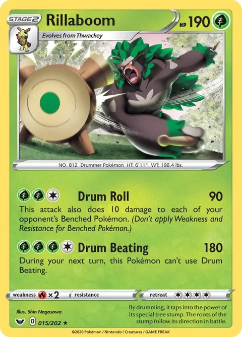 Rillaboom 015 #015/202 Pokémon card from Sword & Shield Base Set