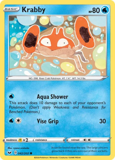 Krabby 042 #042/202 Reverse Holofoil Pokémon card from Sword & Shield Base Set