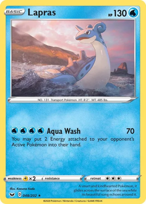 Lapras #048/202 Pokémon card from Sword & Shield Base Set