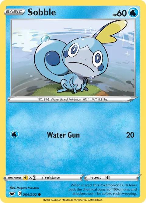 Sobble 054 #054/202 Reverse Holofoil Pokémon card from Sword & Shield Base Set