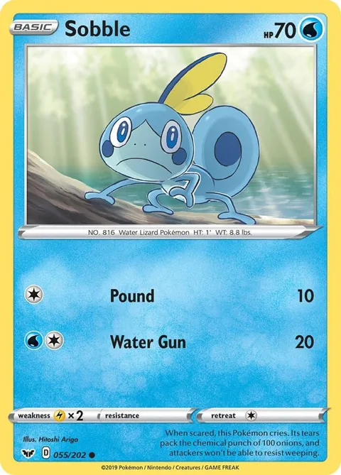 Sobble 055 #055/202 Pokémon card from Sword & Shield Base Set