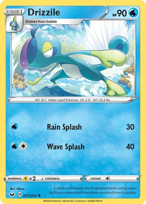 Drizzile 057 #057/202 Pokémon card from Sword & Shield Base Set