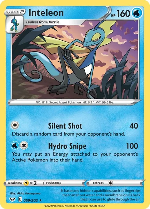 Inteleon 059 #059/202 Reverse Holofoil Pokémon card from Sword & Shield Base Set