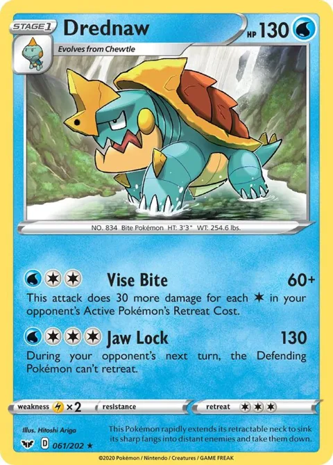 Drednaw #061/202 Reverse Holofoil Pokémon card from Sword & Shield Base Set