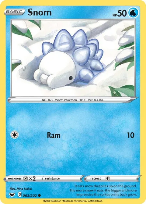 Snom #063/202 Pokémon card from Sword & Shield Base Set