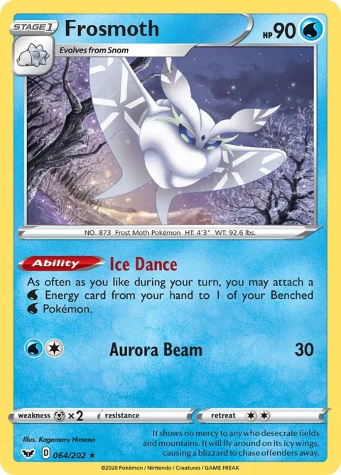 Frosmoth #064/202 Holofoil Pokémon card from Sword & Shield Base Set