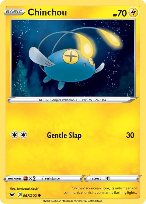 Chinchou 067 #067/202 Reverse Holofoil Pokémon card from Sword & Shield Base Set