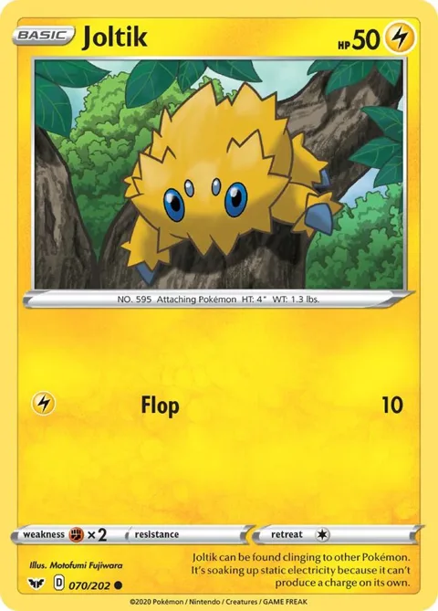 Joltik #070/202 Reverse Holofoil Pokémon card from Sword & Shield Base Set