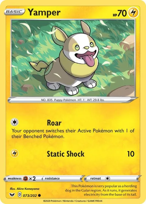 Yamper 073 #073/202 Pokémon card from Sword & Shield Base Set