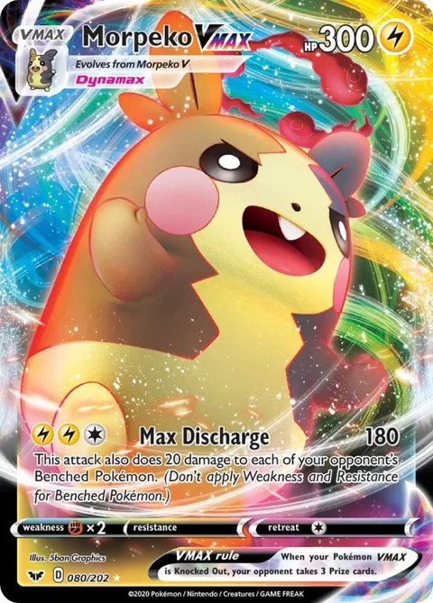 Morpeko VMAX #080/202 Holofoil Pokémon card from Sword & Shield Base Set