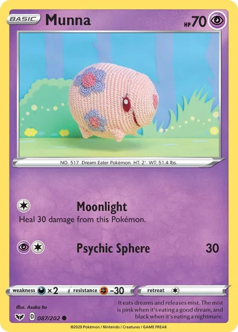 Munna #087/202 Pokémon card from Sword & Shield Base Set