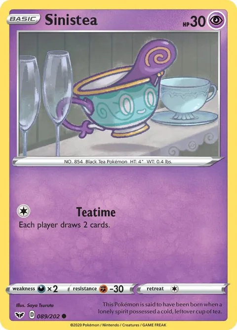 Sinistea #089/202 Pokémon card from Sword & Shield Base Set