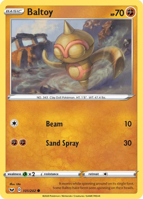 Baltoy 101 #101/202 Reverse Holofoil Pokémon card from Sword & Shield Base Set