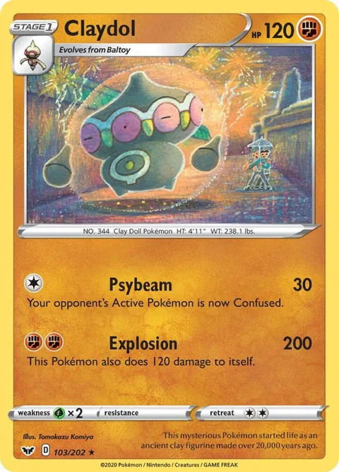 Claydol #103/202 Reverse Holofoil Pokémon card from Sword & Shield Base Set