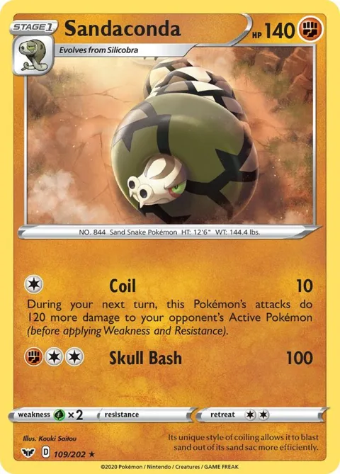 Sandaconda 109 #109/202 Reverse Holofoil Pokémon card from Sword & Shield Base Set