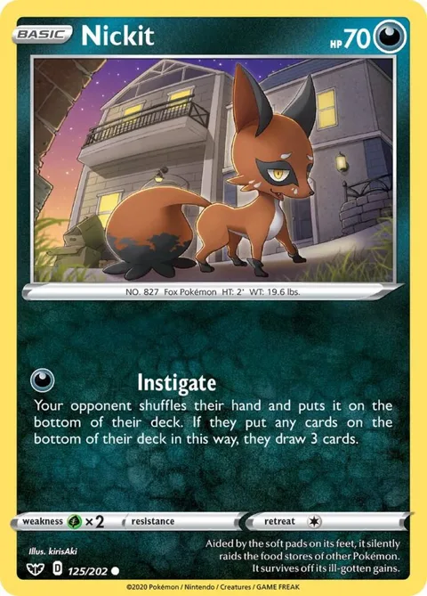 Nickit #125/202 Pokémon card from Sword & Shield Base Set