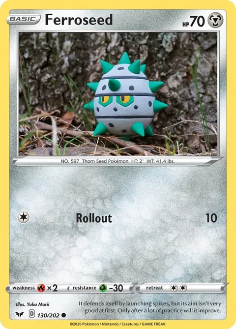Ferroseed #130/202 Reverse Holofoil Pokémon card from Sword & Shield Base Set