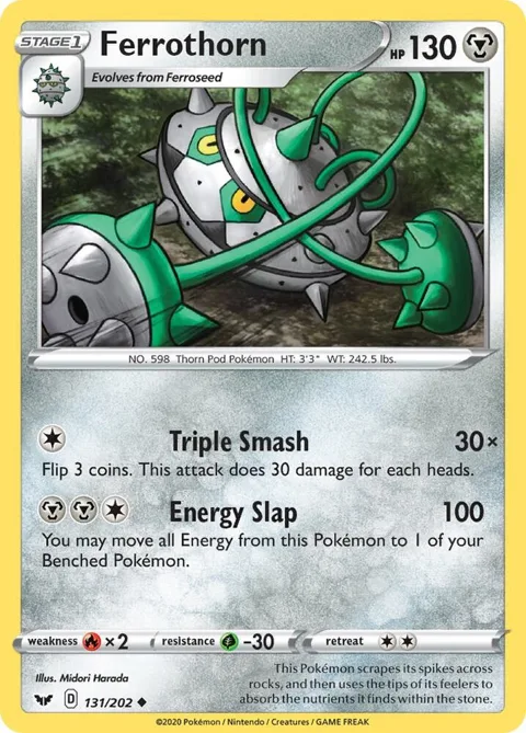 Ferrothorn #131/202 Pokémon card from Sword & Shield Base Set