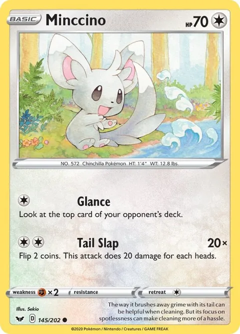 Minccino 145 #145/202 Pokémon card from Sword & Shield Base Set