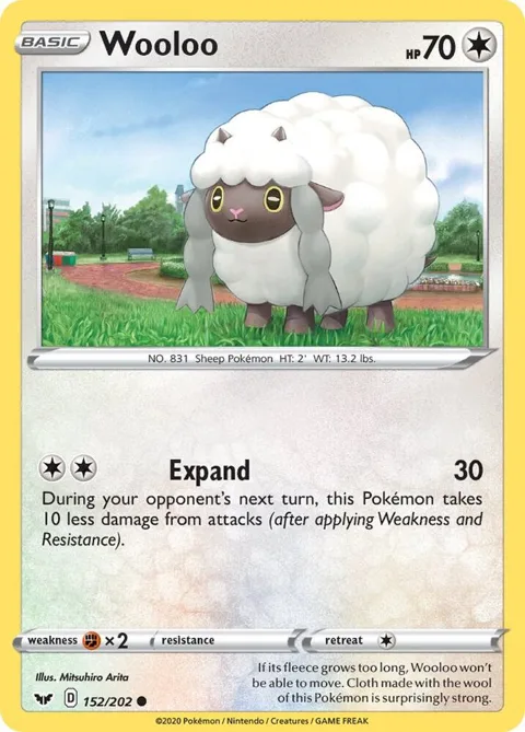 Wooloo 152 #152/202 Reverse Holofoil Pokémon card from Sword & Shield Base Set