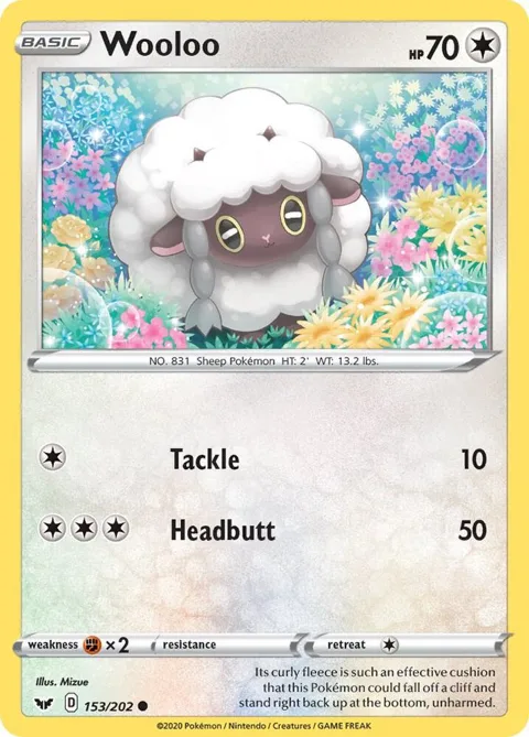Wooloo 153 #153/202 Pokémon card from Sword & Shield Base Set