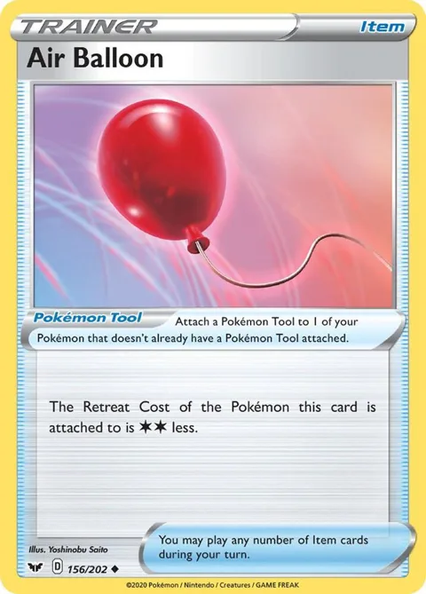 Air Balloon #156/202 Reverse Holofoil Pokémon card from Sword & Shield Base Set
