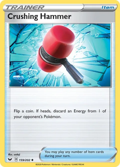 Crushing Hammer #159/202 Pokémon card from Sword & Shield Base Set