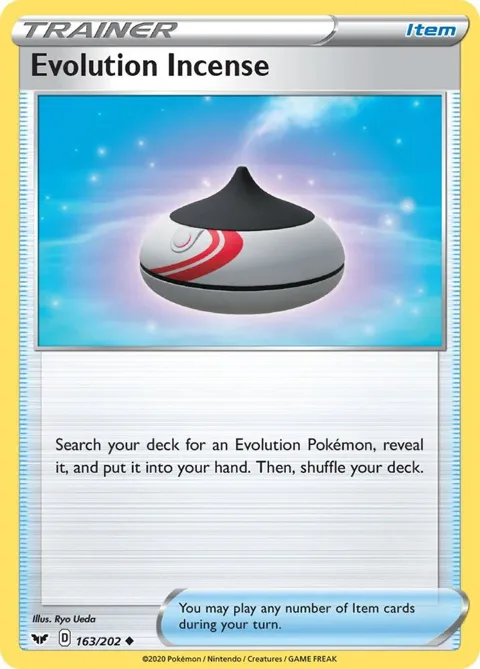Evolution Incense #163/202 Reverse Holofoil Pokémon card from Sword & Shield Base Set