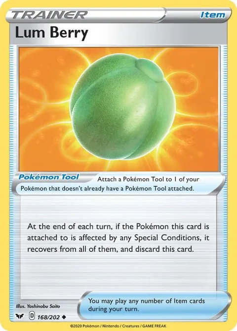 Lum Berry #168/202 Pokémon card from Sword & Shield Base Set