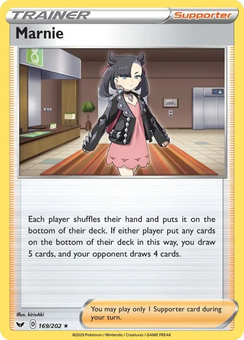 Marnie #169/202 Reverse Holofoil Pokémon card from Sword & Shield Base Set